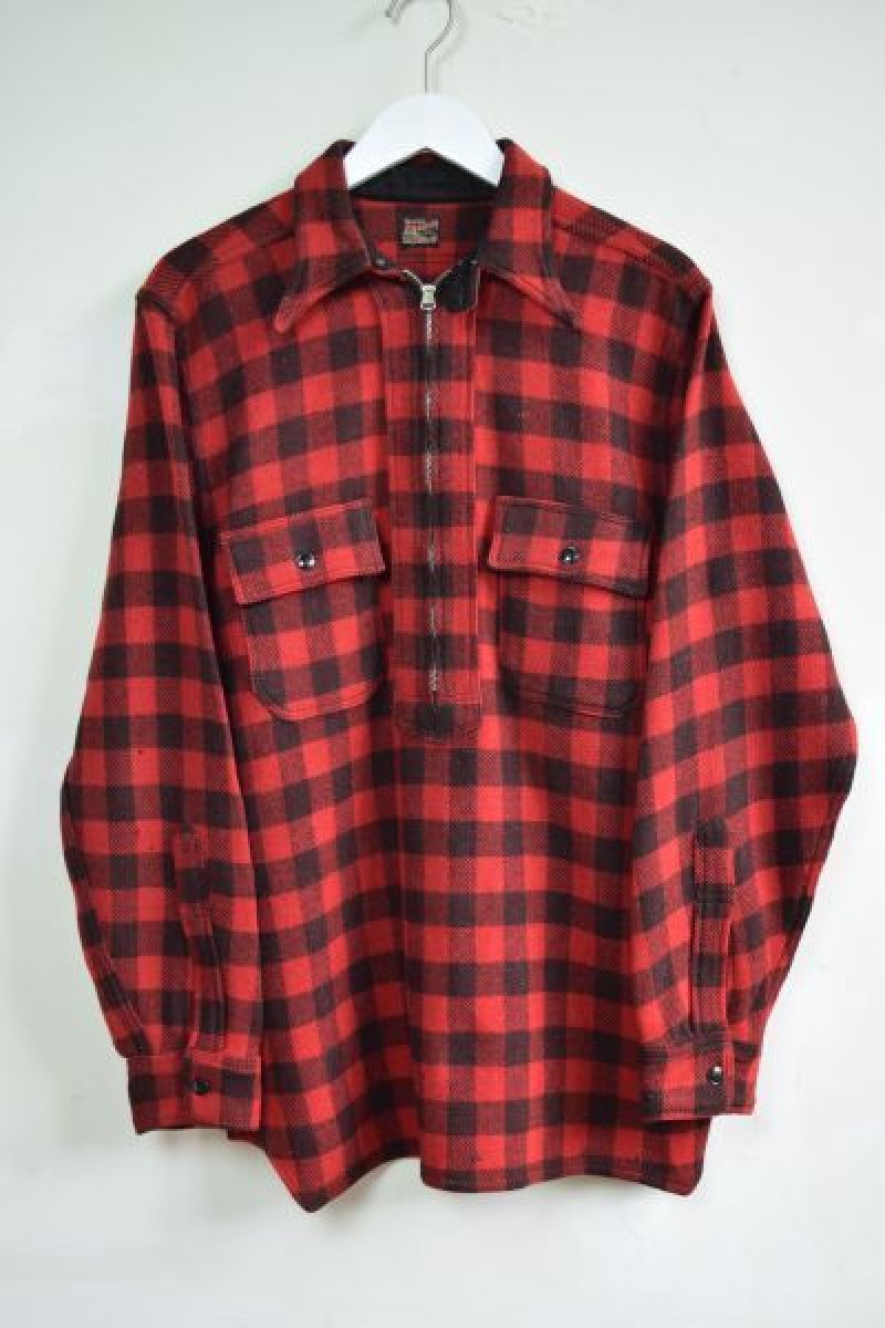 画像1: 40's PILGRIM half zip wool shirt (1)