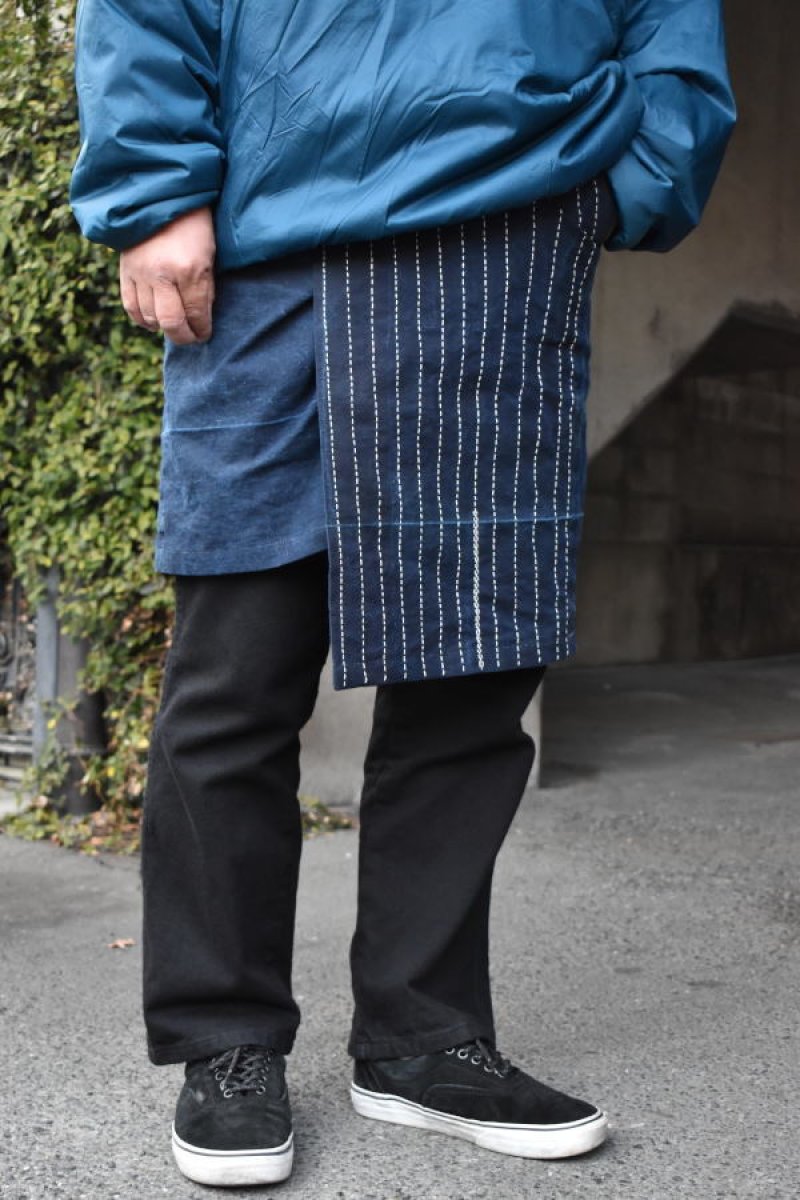 画像1: 〚TEXTURES〛 wrap skirt "藍染古布"