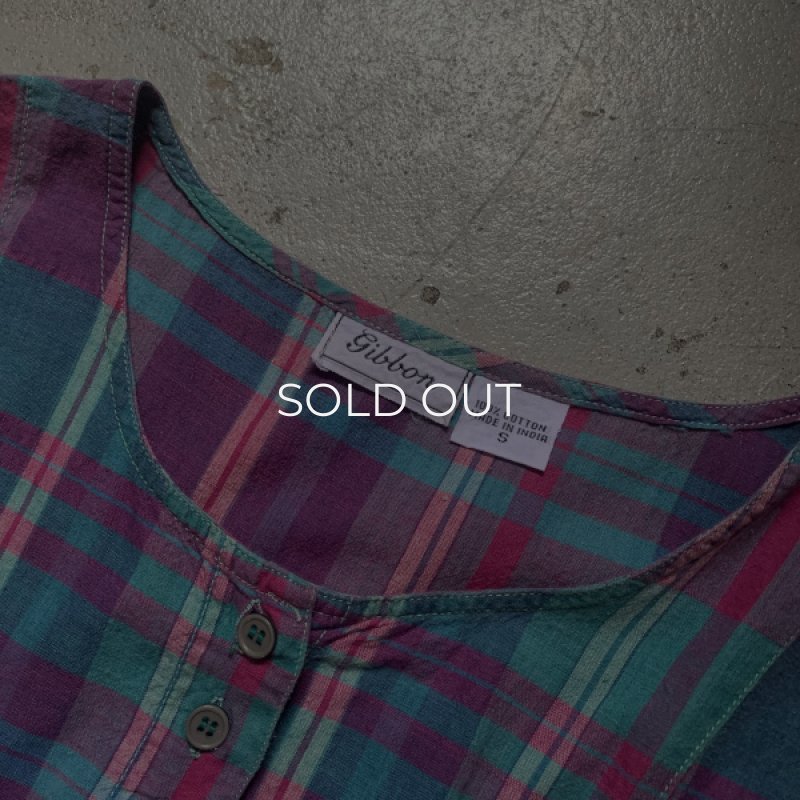 画像13: Indian madras check one-piece (13)