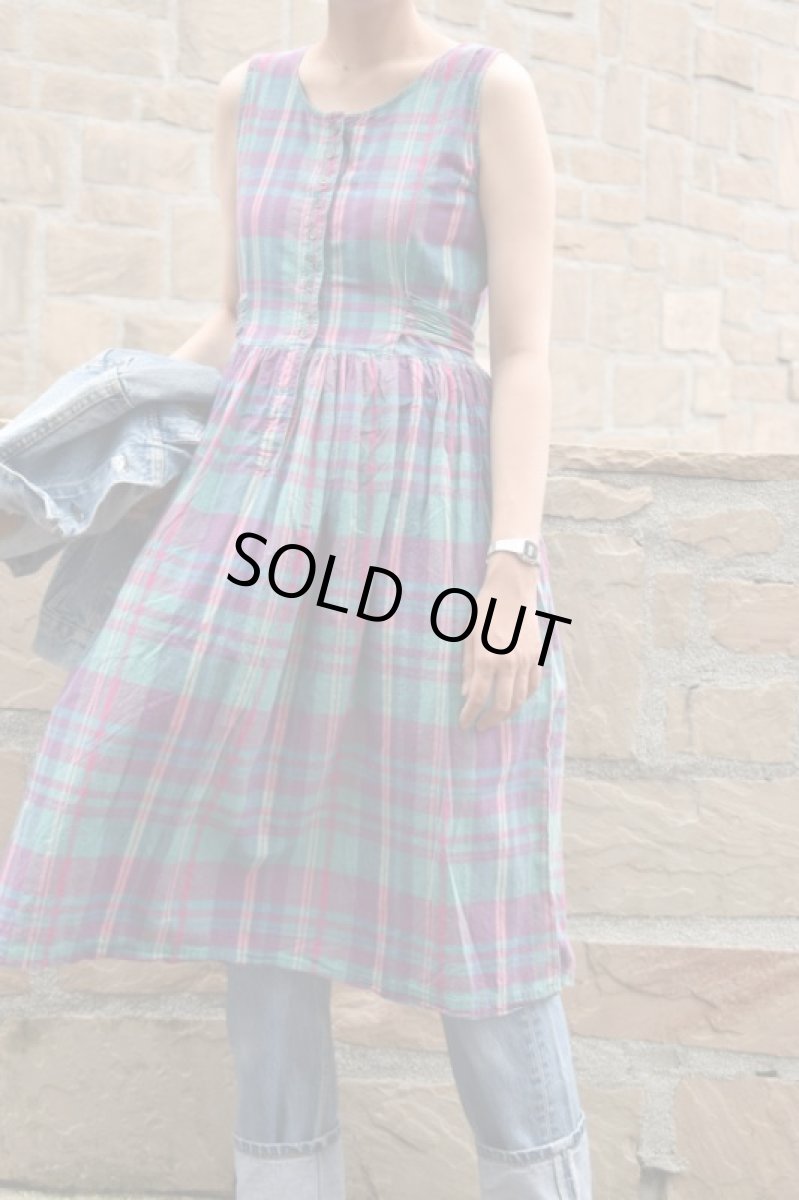 画像1: Indian madras check one-piece (1)