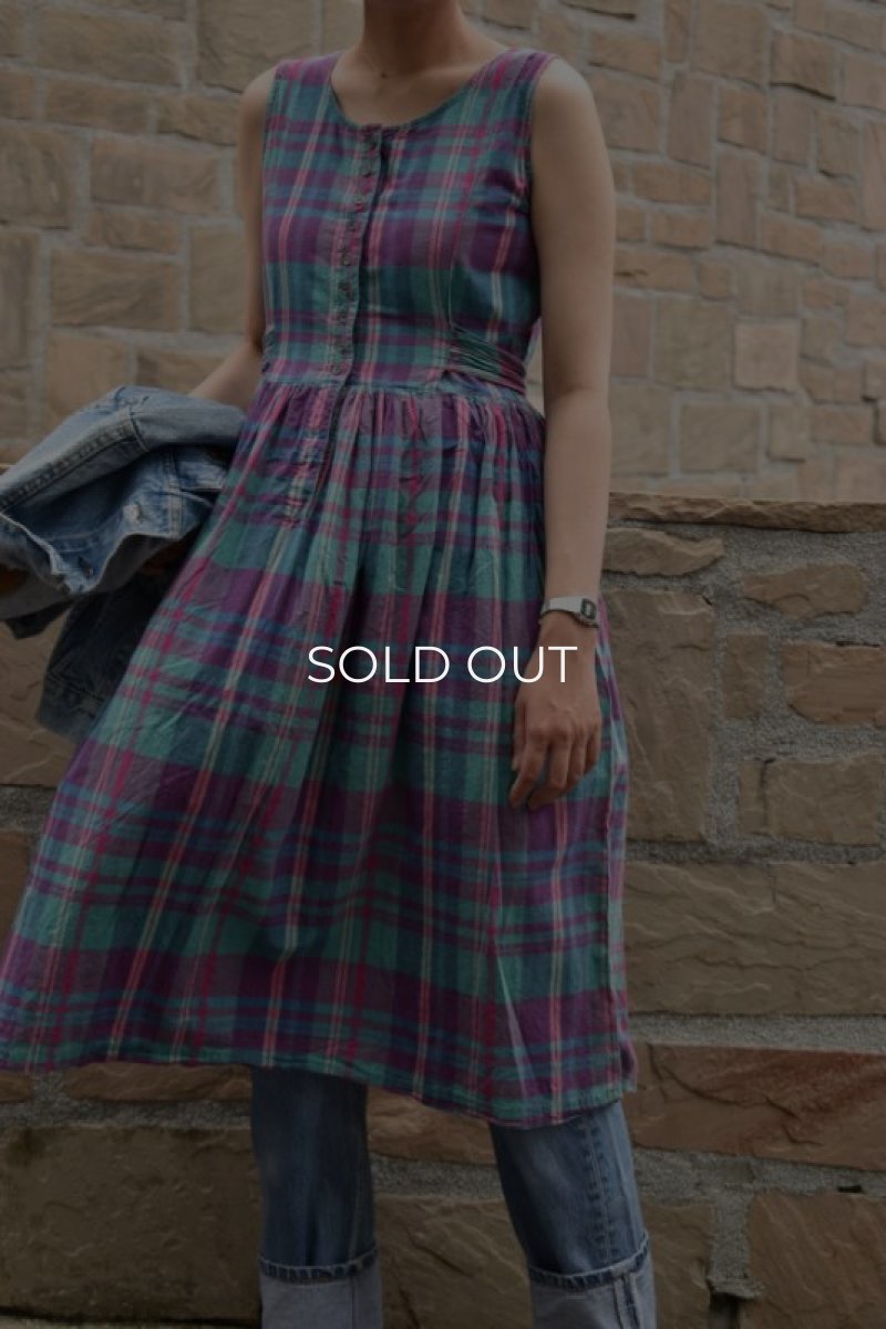 画像1: Indian madras check one-piece (1)