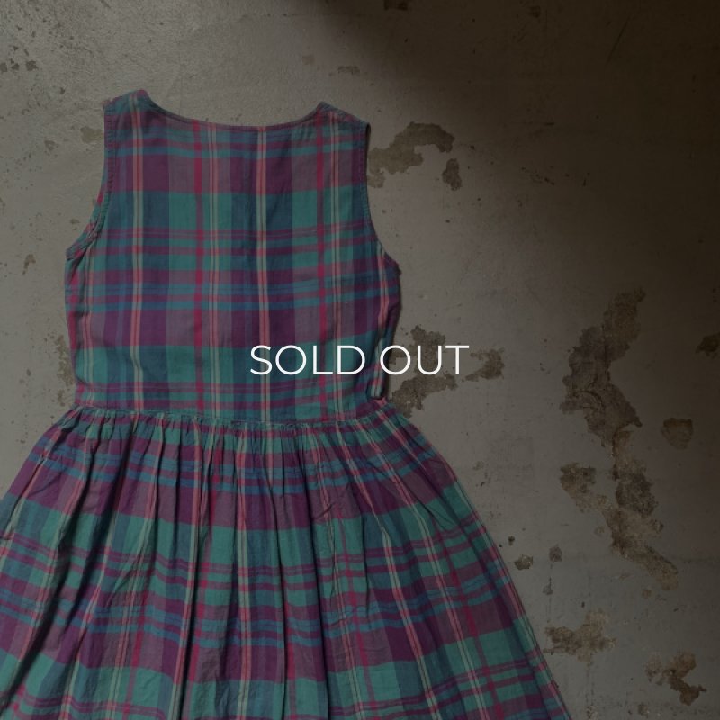 画像8: Indian madras check one-piece (8)