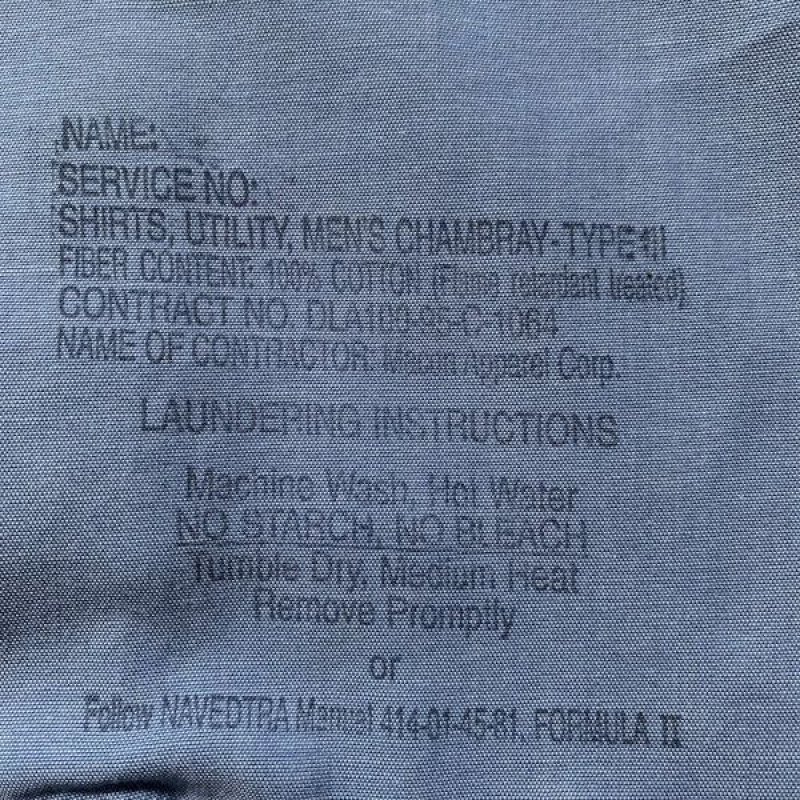 画像12: 90's U.S.Navy chambray shirt -deadstock- (12)