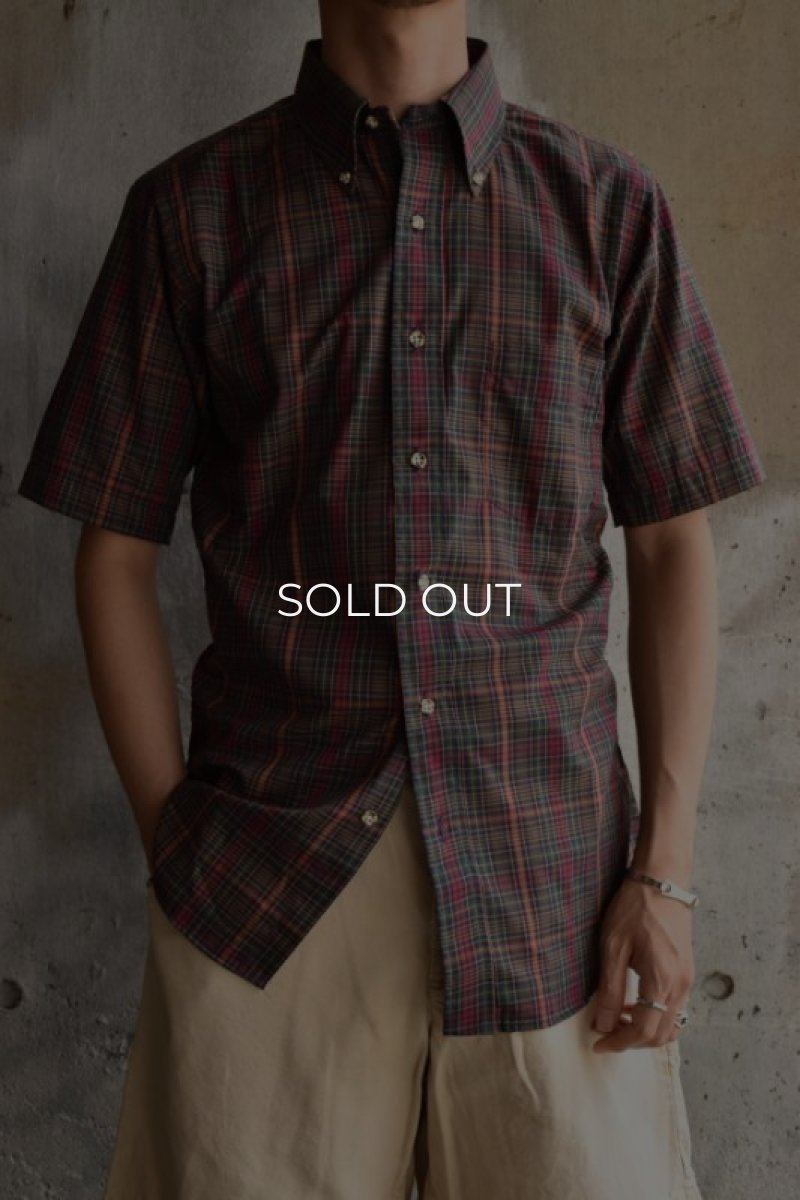 画像1: 60's-70's S/S madras check shirt -deadstock- (1)