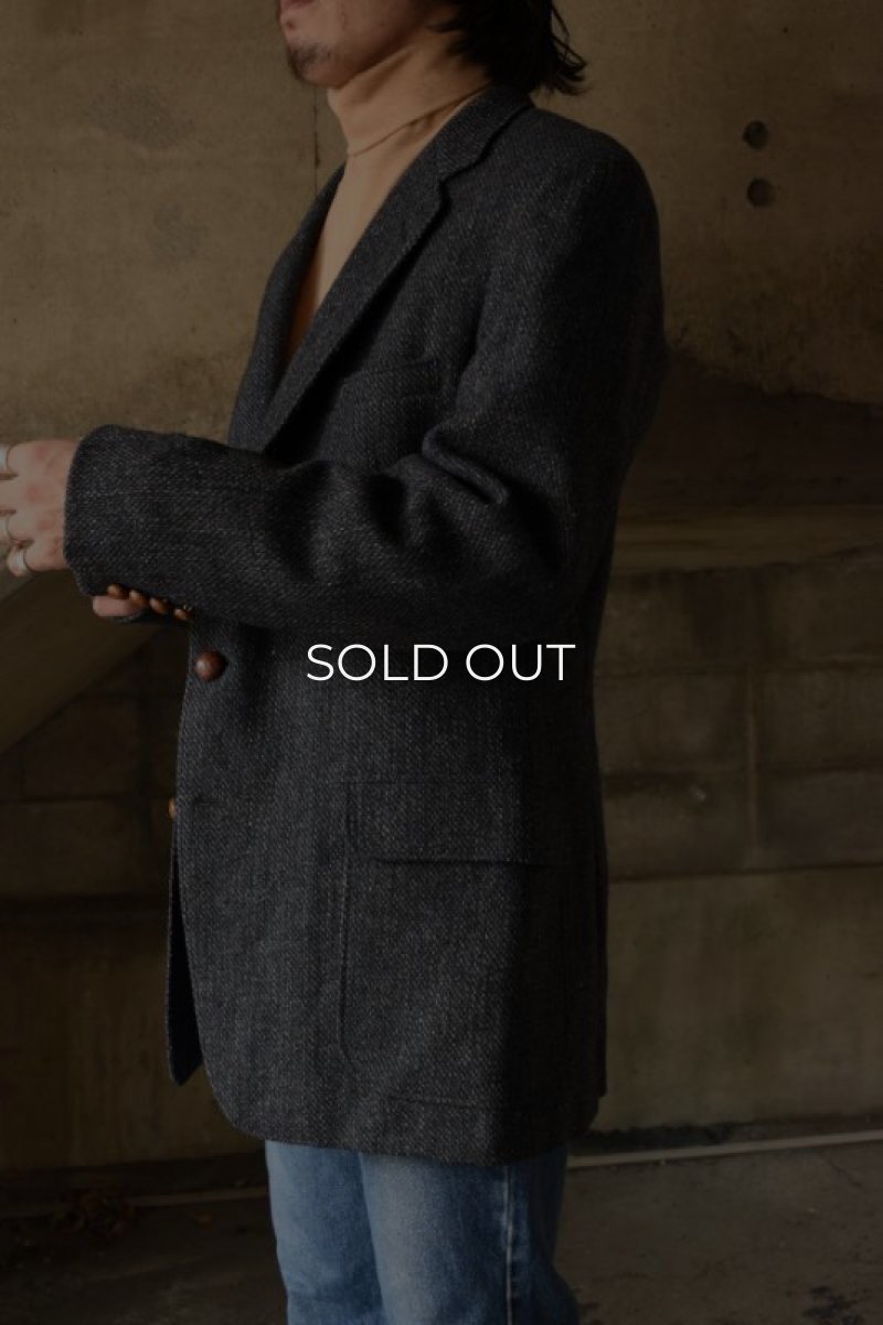 画像2: 80's-90's tweed tailored jacket "Harris Tweed" (2)