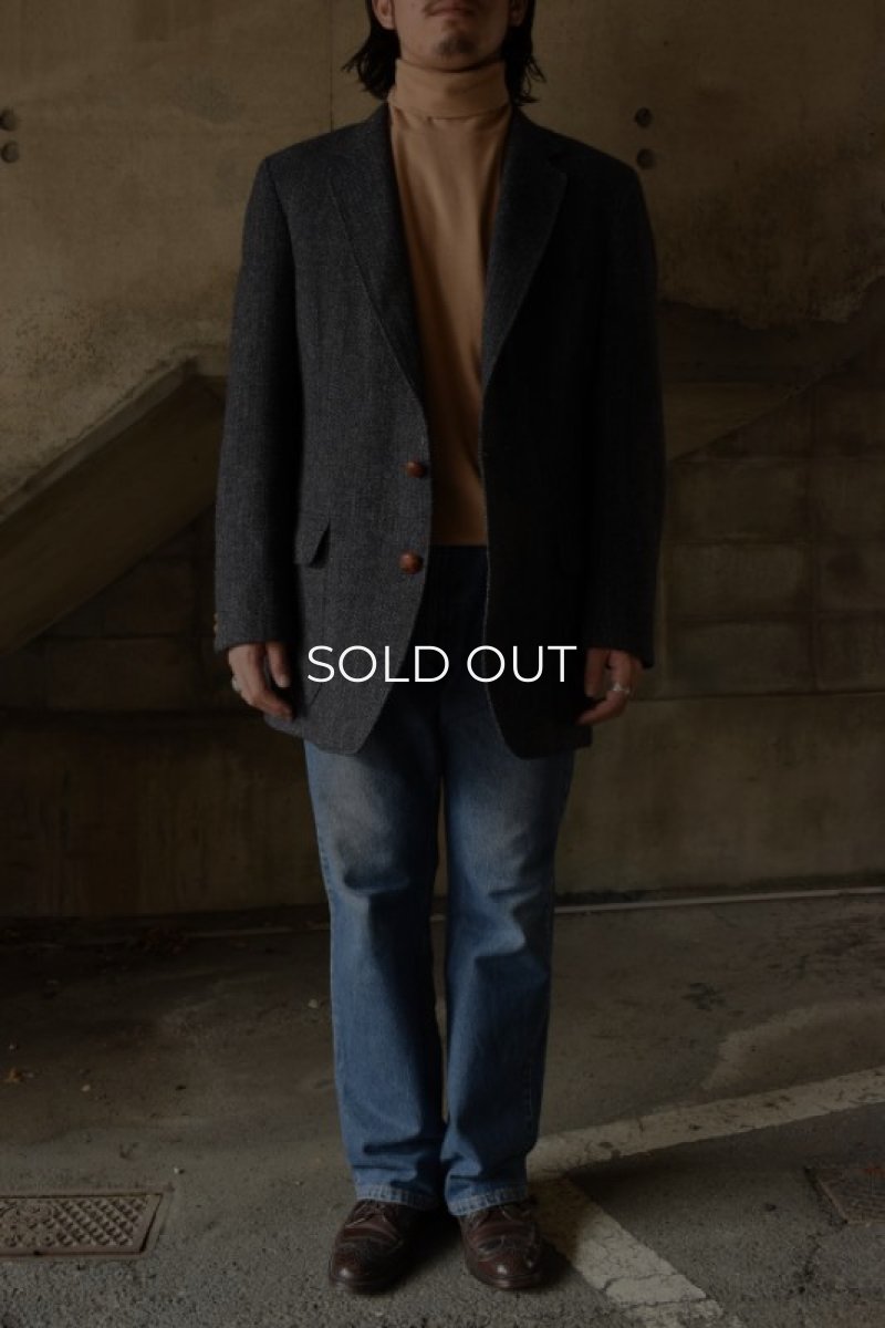 画像4: 80's-90's tweed tailored jacket "Harris Tweed" (4)