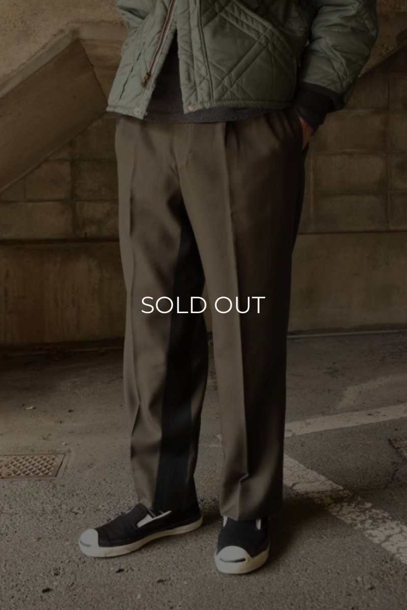 画像3: 〚TEXTURES〛 Inside Stripe Slacks -Olive×Black- (3)