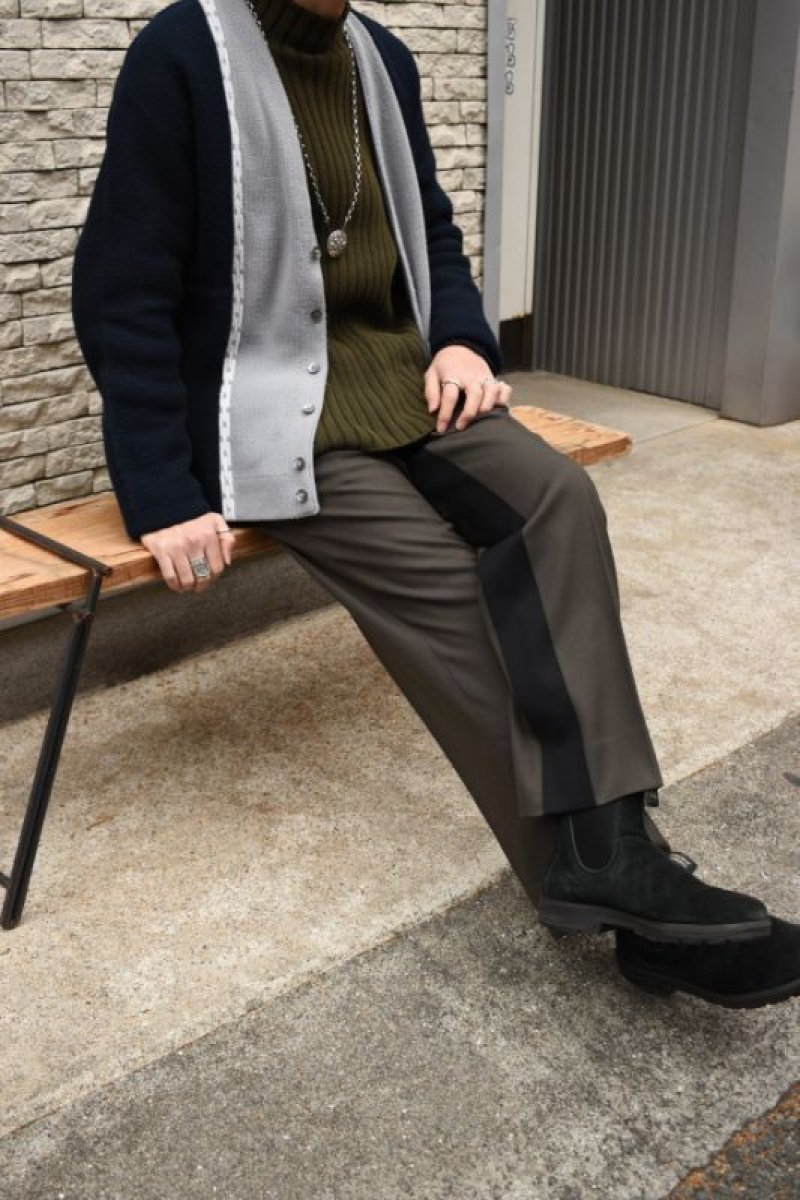 画像3: 〚TEXTURES〛 Inside Stripe Slacks -Olive×Black-