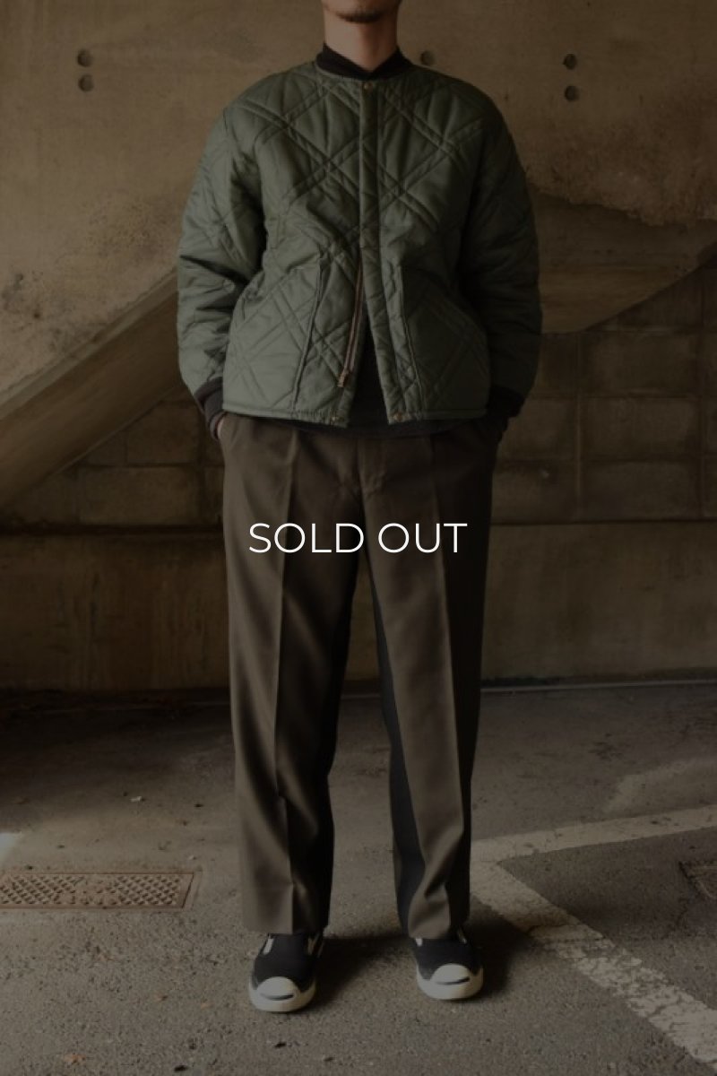 画像5: 〚TEXTURES〛 Inside Stripe Slacks -Olive×Black- (5)