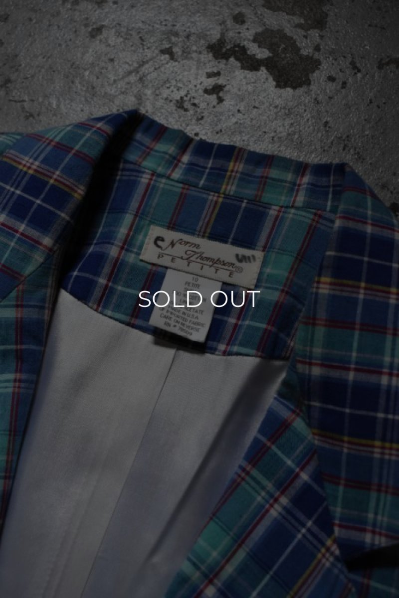 画像8: Norm Thomson madras check tailored jacket (8)