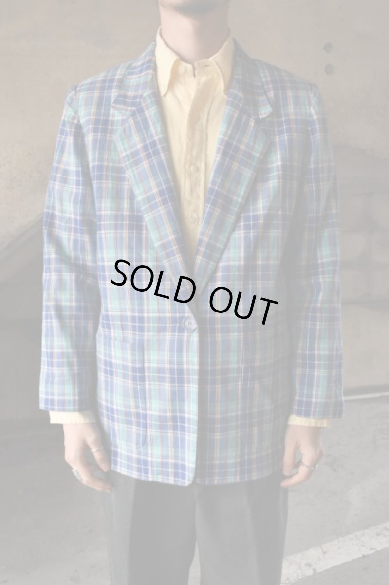 画像1: Norm Thomson madras check tailored jacket (1)