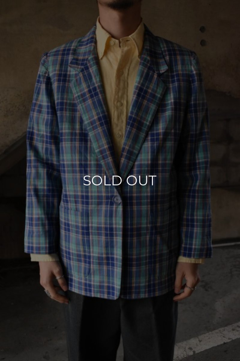 画像1: Norm Thomson madras check tailored jacket (1)