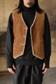 画像1: 70's Levi's corduroy boa vest [brown] (1)