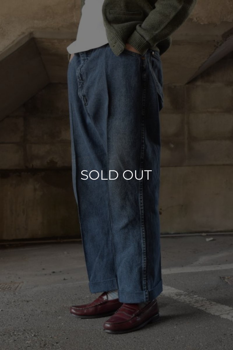 画像2: 〚TEXTURES〛 denim slacks (2)