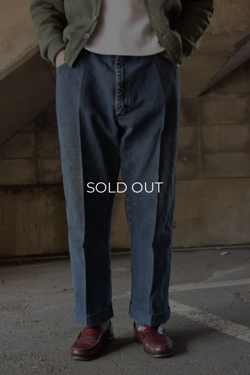画像1: 〚TEXTURES〛 denim slacks (1)