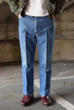 画像1: 〚TEXTURES〛 denim slacks (1)