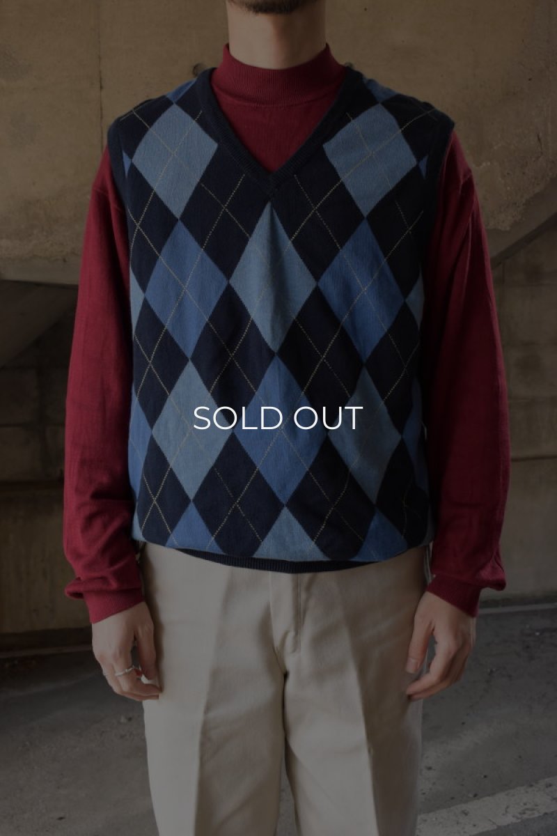 画像1: CHAPS cotton knit vest (1)