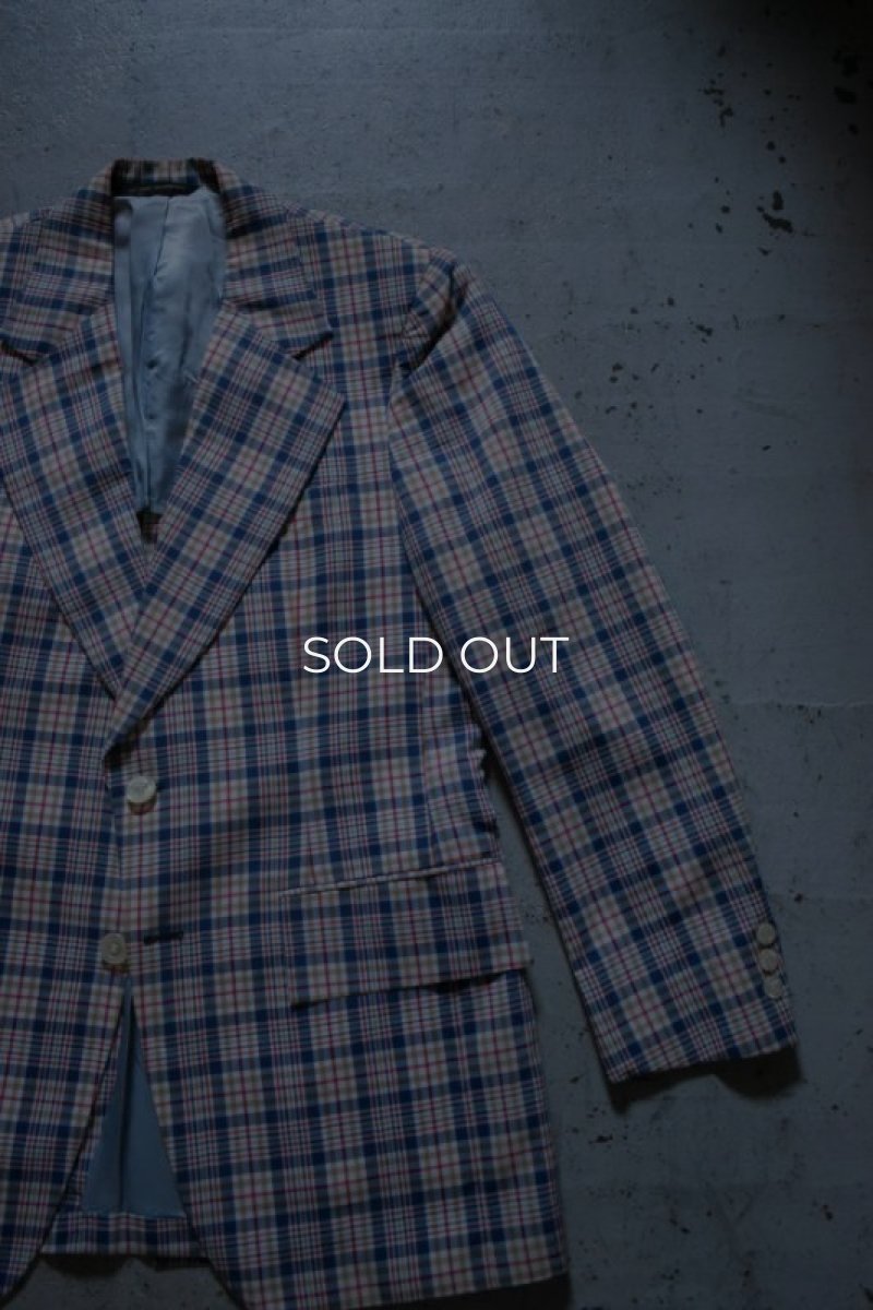画像6: 70's Garfinckel's madras check tailored jacket (6)