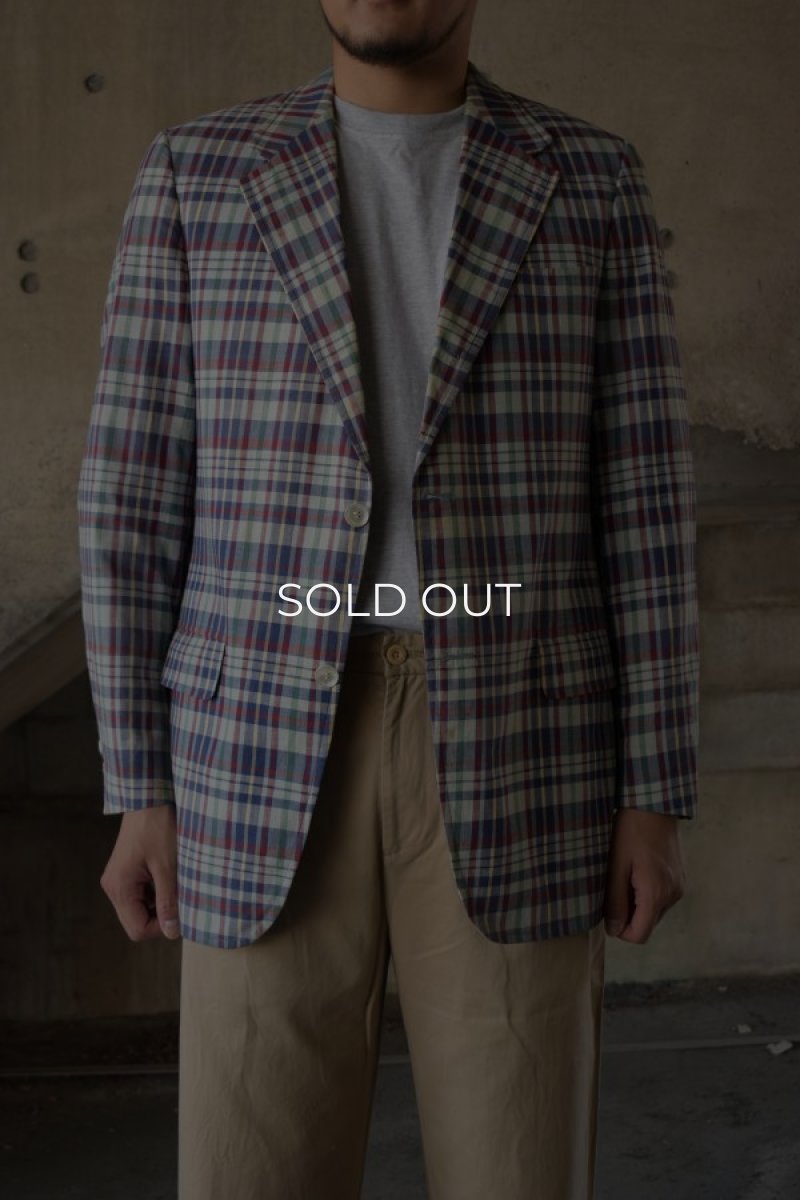 画像1: 80's Brooks Brother madras check tailored jacket (1)