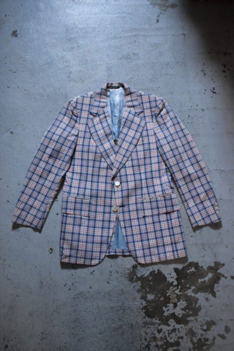 画像5: 70's Garfinckel's madras check tailored jacket (5)
