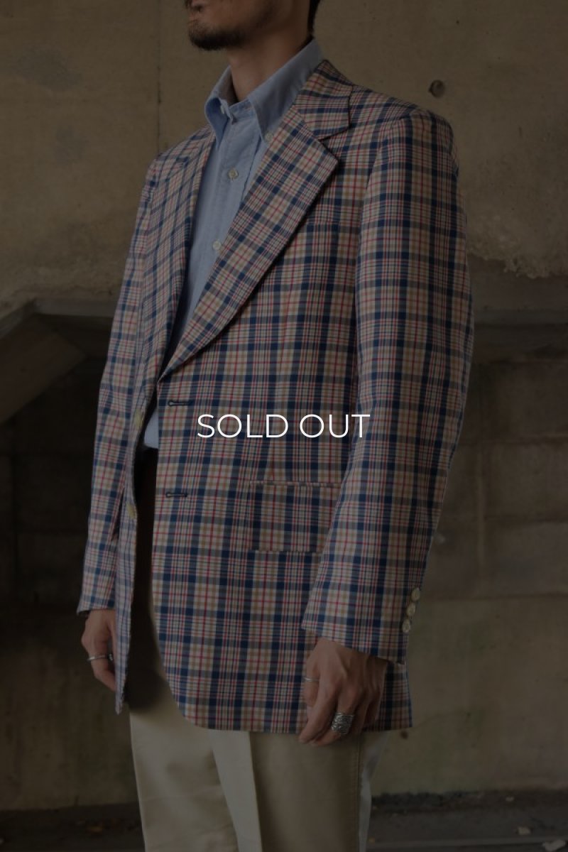 画像2: 70's Garfinckel's madras check tailored jacket (2)