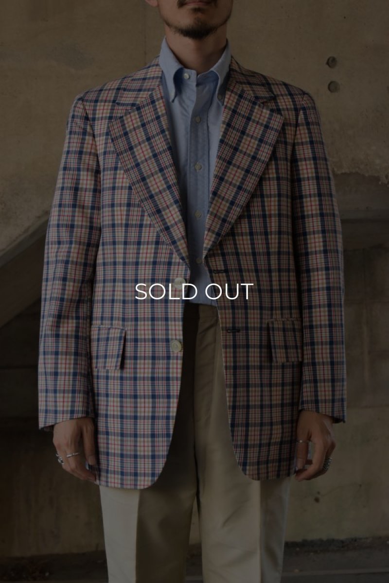 画像1: 70's Garfinckel's madras check tailored jacket (1)