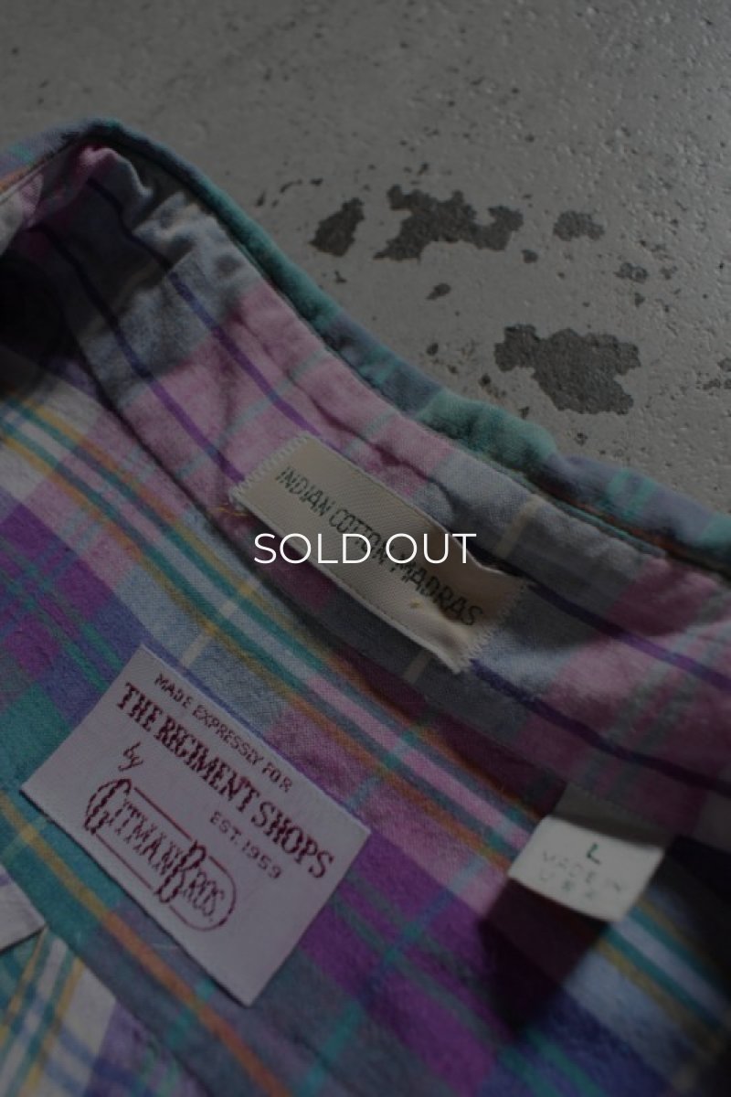 画像10: GITMAN BROS. S/S Madras check shirt -made in USA- (10)