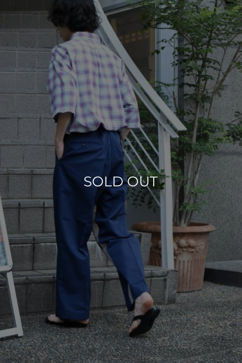 画像8: 〚TEXTURES〛 Inside Stripe Slacks - Navy × Reflector - (8)