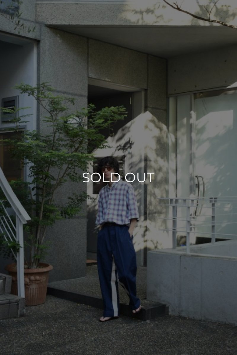 画像4: 〚TEXTURES〛 Inside Stripe Slacks - Navy × Reflector - (4)