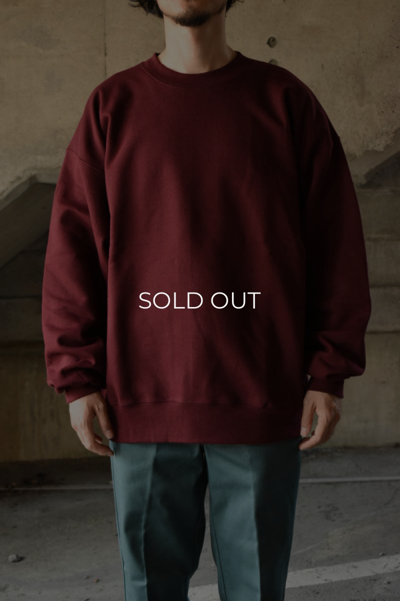 画像1: [NEW] Hanes crew neck sweat shirt -MAROON- (1)