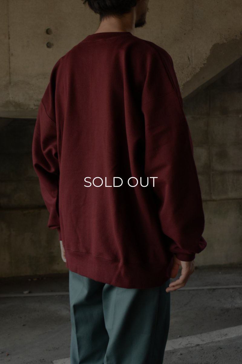 画像3: [NEW] Hanes crew neck sweat shirt -MAROON- (3)