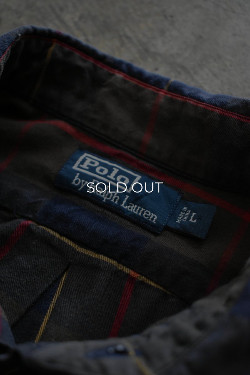 画像9: Ralph Lauren check flannel shirt [elbow patch] (9)