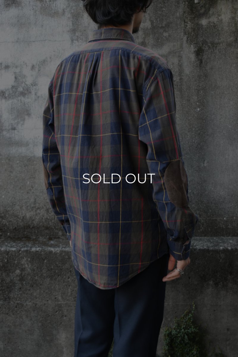 画像3: Ralph Lauren check flannel shirt [elbow patch] (3)