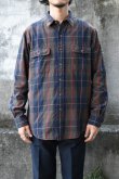 画像1: Ralph Lauren check flannel shirt [elbow patch] (1)