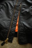 画像18: [DEADSTOCK] 90's CONCORD by ALPHA INDUSTRIES MA-1 flight jacket -BLACK/ORANGE- (18)