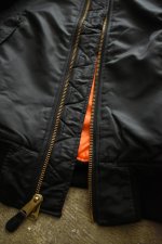 画像18: [DEADSTOCK] 90's CONCORD by ALPHA INDUSTRIES MA-1 flight jacket -BLACK/ORANGE- (18)