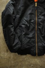 画像8: [DEADSTOCK] 90's CONCORD by ALPHA INDUSTRIES MA-1 flight jacket -BLACK/ORANGE- (8)