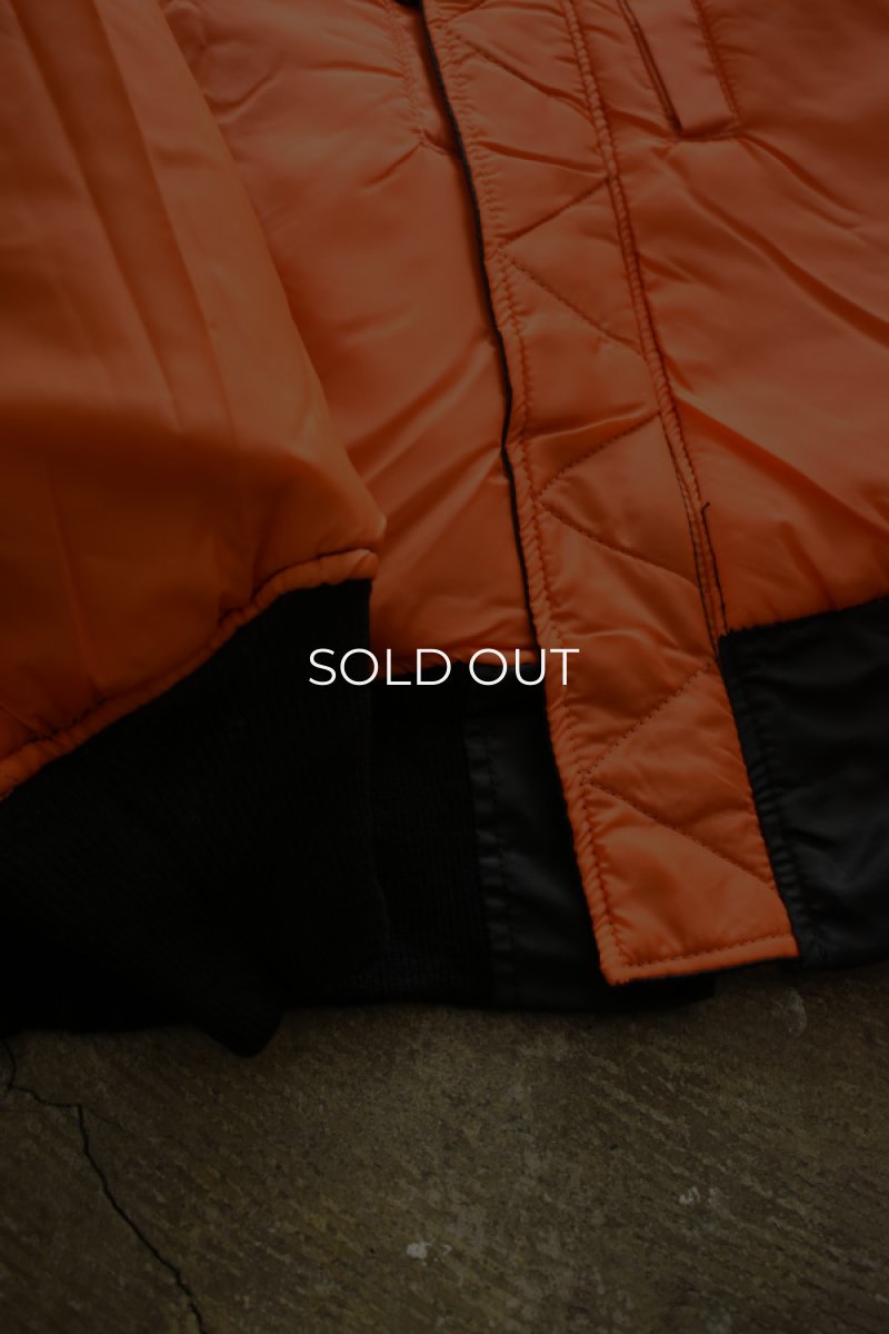 画像27: [DEADSTOCK] 90's CONCORD by ALPHA INDUSTRIES MA-1 flight jacket -BLACK/ORANGE- (27)