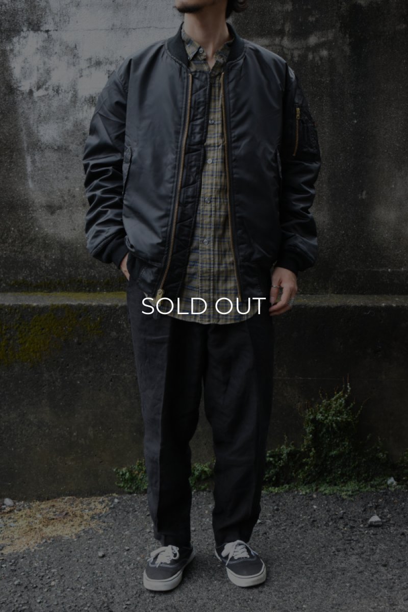 画像5: [DEADSTOCK] 90's CONCORD by ALPHA INDUSTRIES MA-1 flight jacket -BLACK/ORANGE- (5)