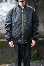 画像1: [DEADSTOCK] 90's CONCORD by ALPHA INDUSTRIES MA-1 flight jacket -BLACK/ORANGE- (1)