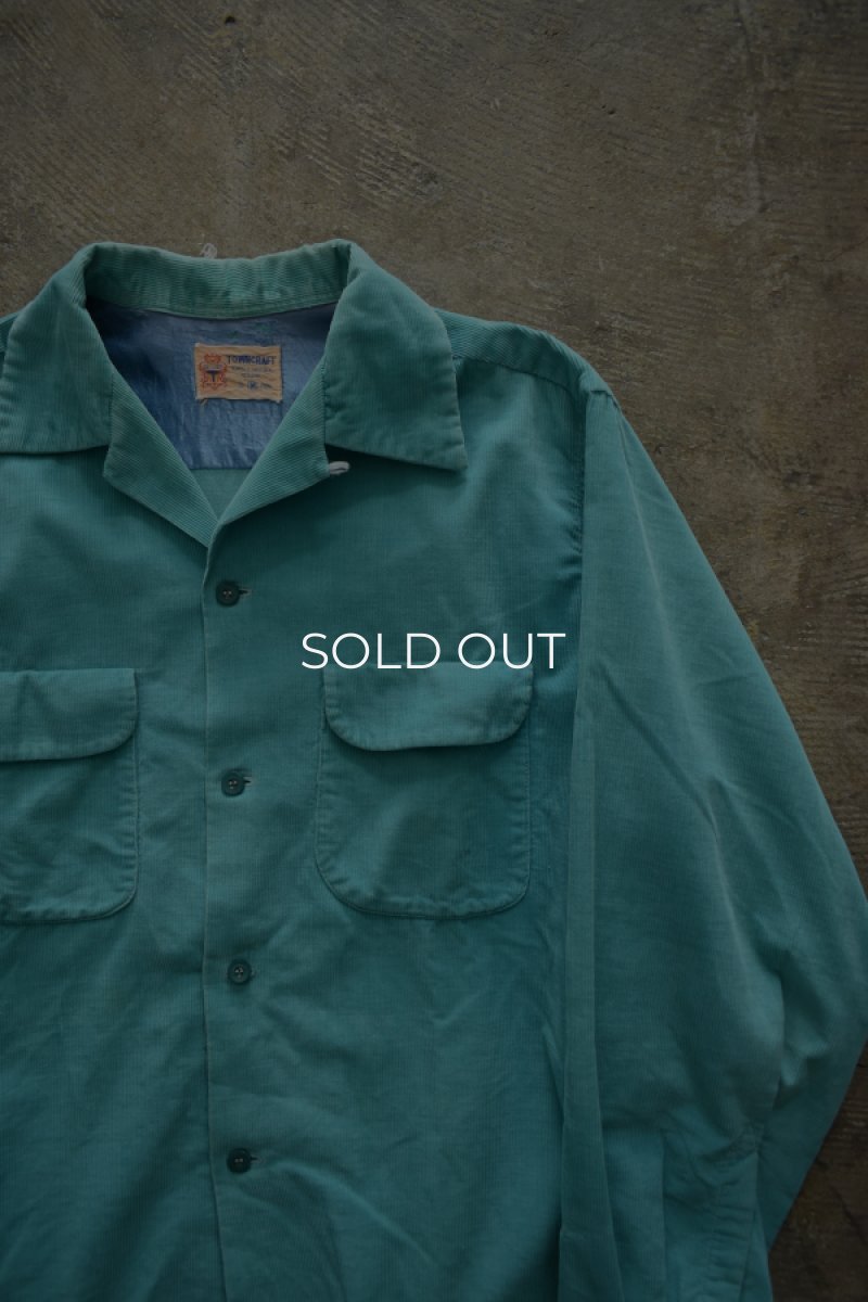 画像2: 40's TOWNCRAFT corduroy open collar shirt (2)