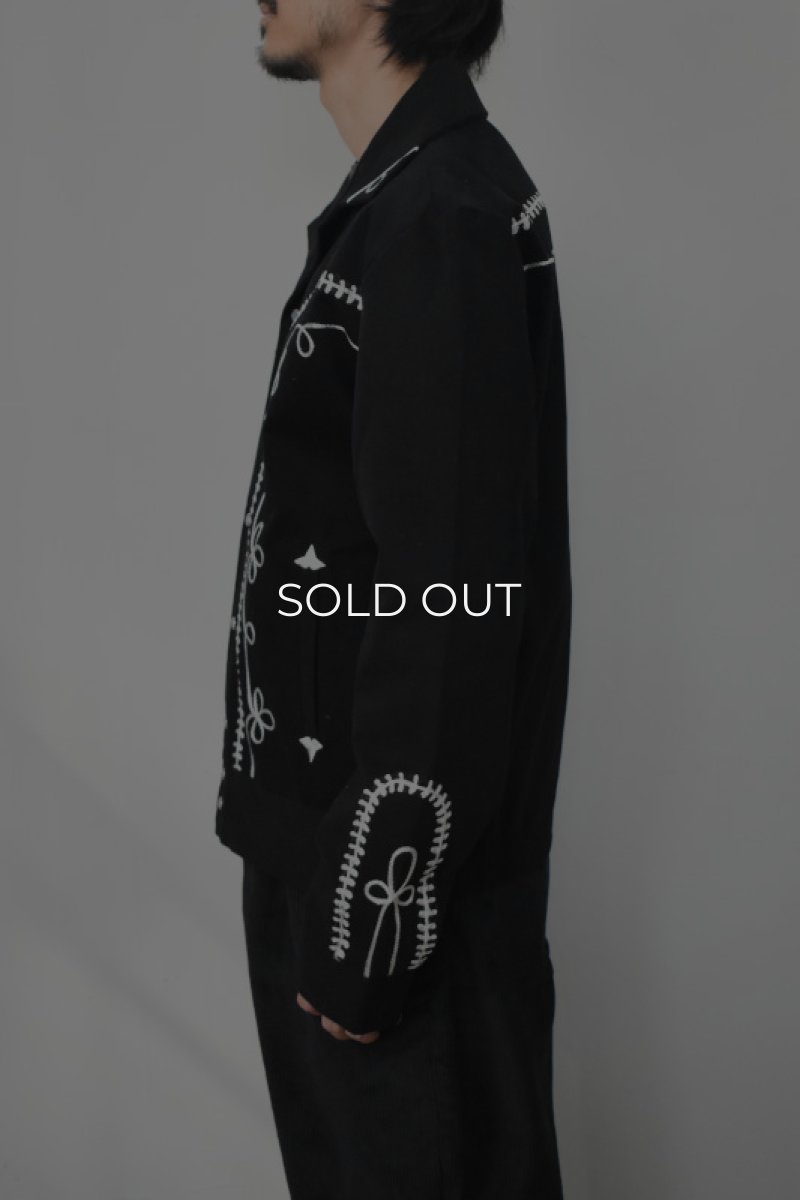 画像20: [NEW] Rockmount Ranch Wear Western Bolero Jacket [BLACK/ROPE DESIGN] (20)