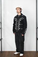 画像25: [NEW] Rockmount Ranch Wear Western Bolero Jacket [BLACK/ROPE DESIGN] (25)