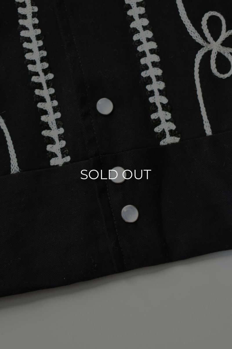 画像5: [NEW] Rockmount Ranch Wear Western Bolero Jacket [BLACK/ROPE DESIGN] (5)