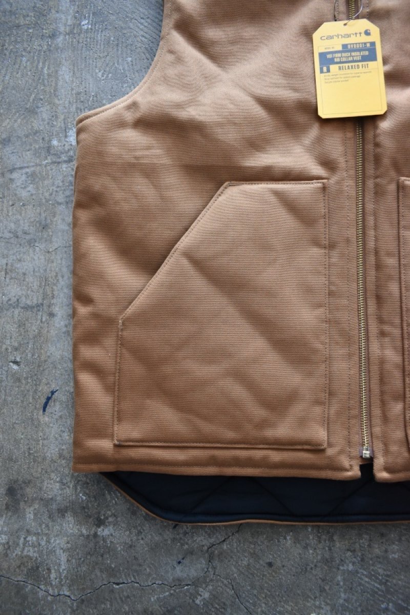画像3: [NEW] Carhartt V01 firm duck insulated rib collar vest [BROWN] (3)