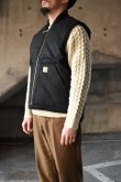 画像13: [NEW] Carhartt V01 firm duck insulated rib collar vest [BLACK] (13)