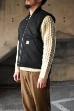 画像13: [NEW] Carhartt V01 firm duck insulated rib collar vest [BLACK] (13)