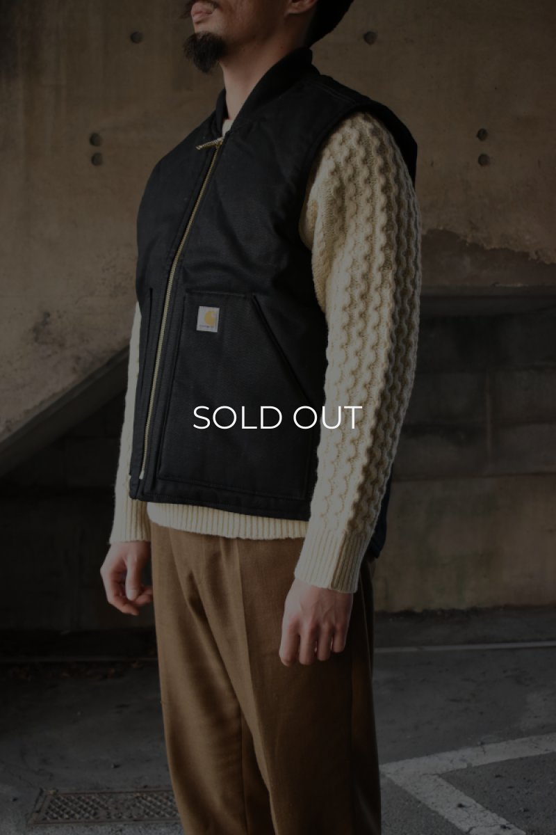 画像13: [NEW] Carhartt V01 firm duck insulated rib collar vest [BLACK] (13)