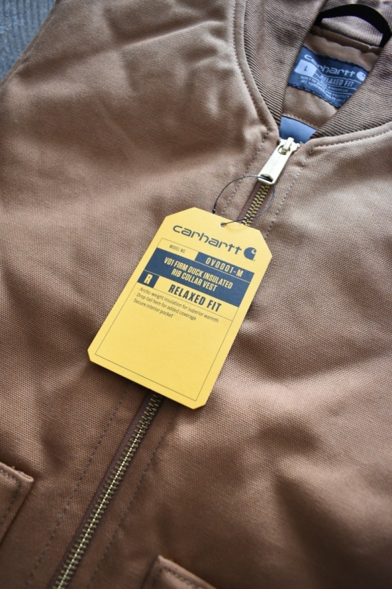 画像4: [NEW] Carhartt V01 firm duck insulated rib collar vest [BROWN] (4)