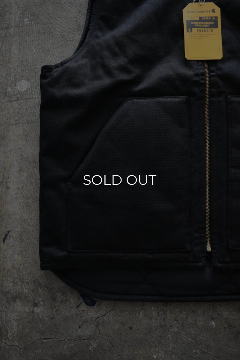 画像3: [NEW] Carhartt V01 firm duck insulated rib collar vest [BLACK] (3)